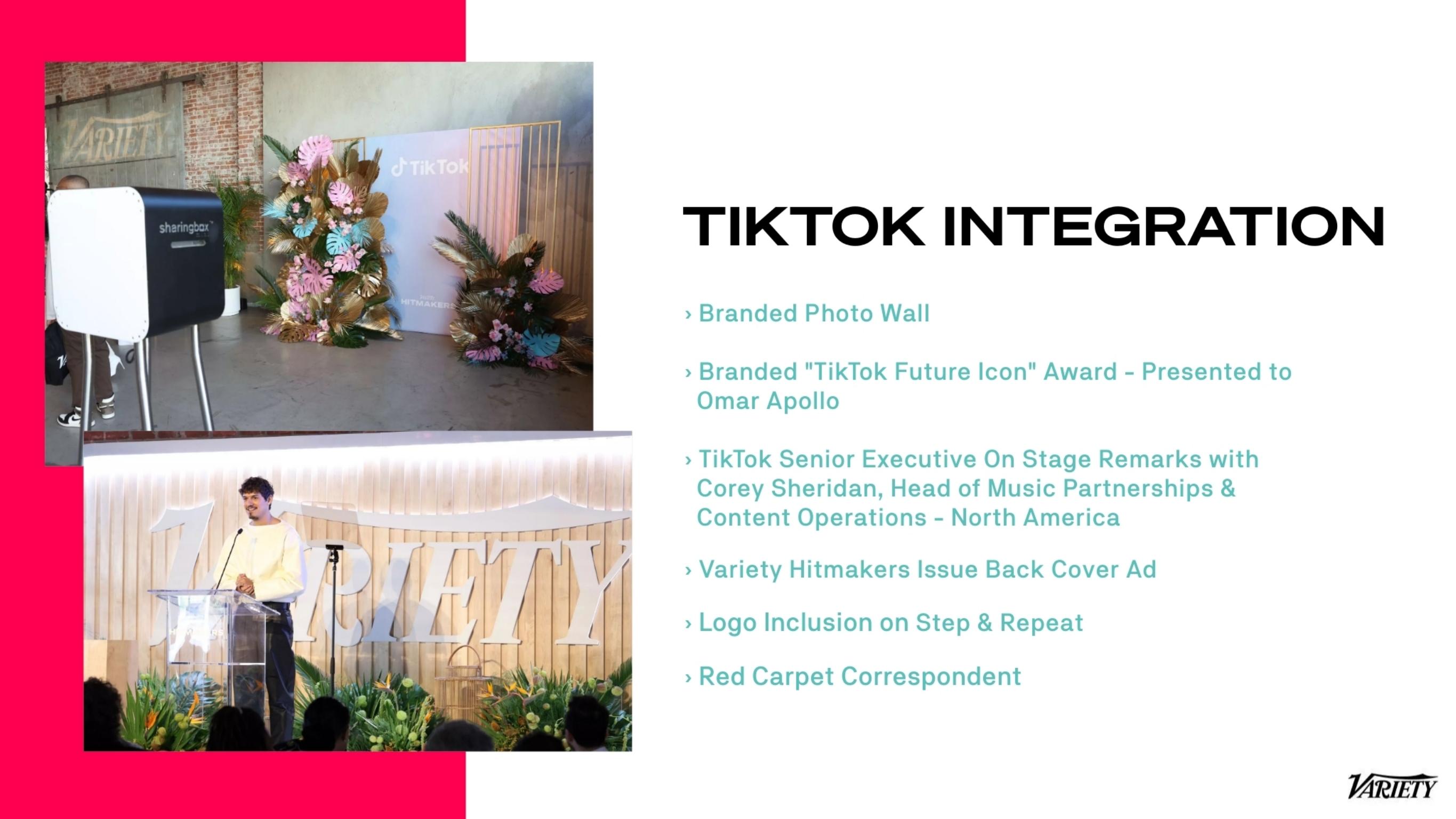 TikTok integration recap slide